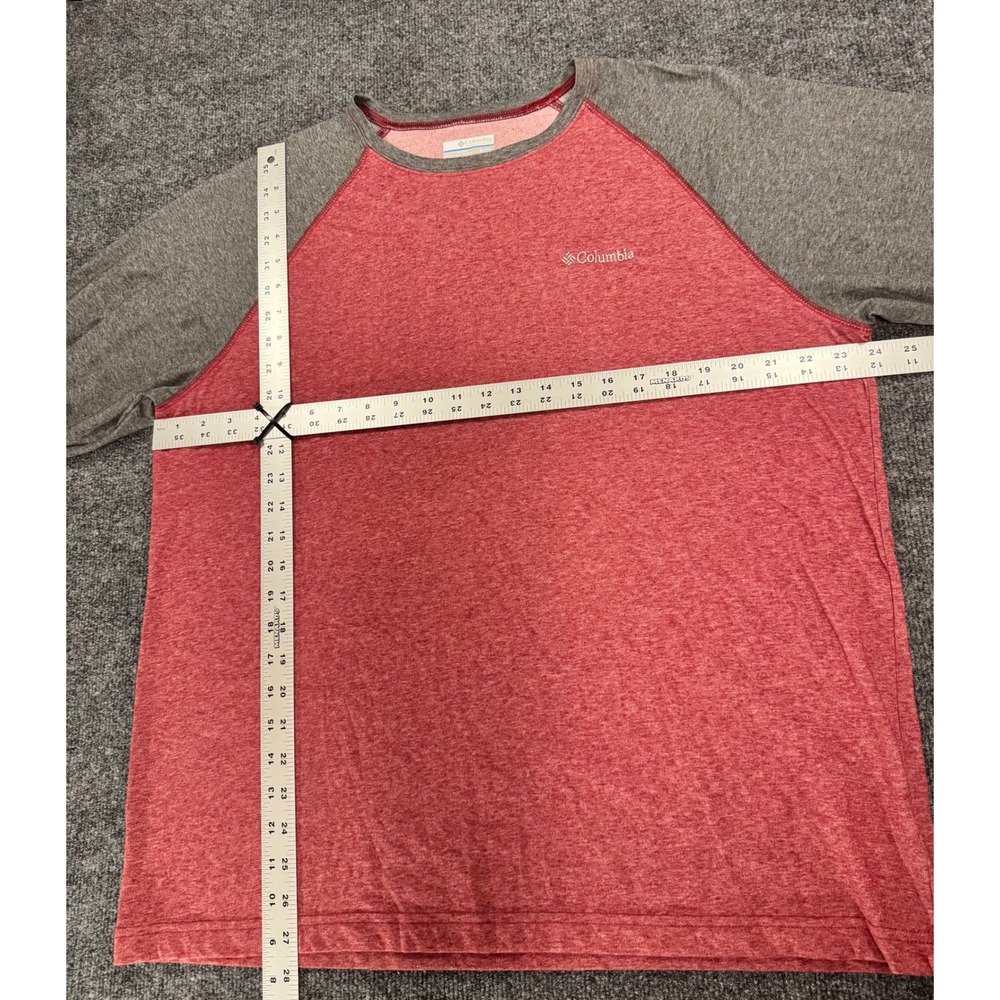 Columbia Omni-Wick Mens XL Long Sleeve Raglan Shirt Red Grey - Picture 6 of 7